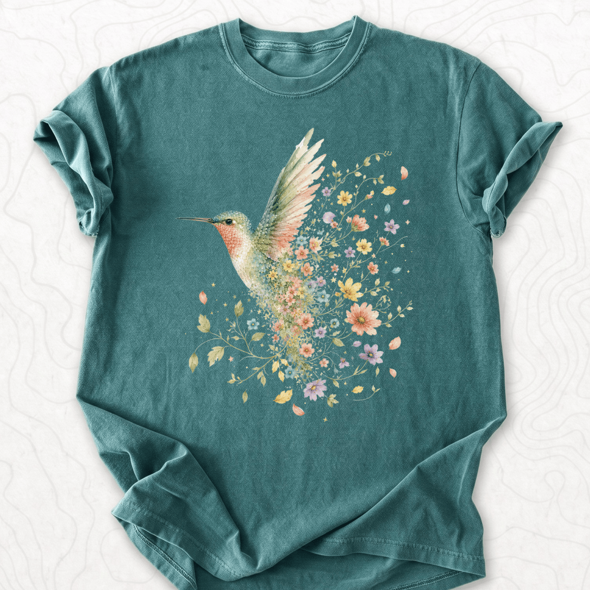 Floral Hummingbird T-shirt