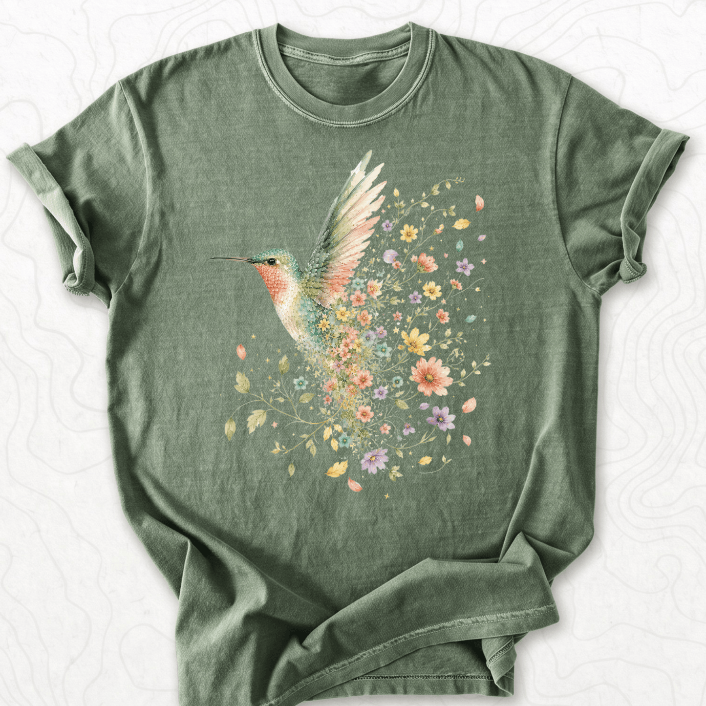 Floral Hummingbird T-shirt
