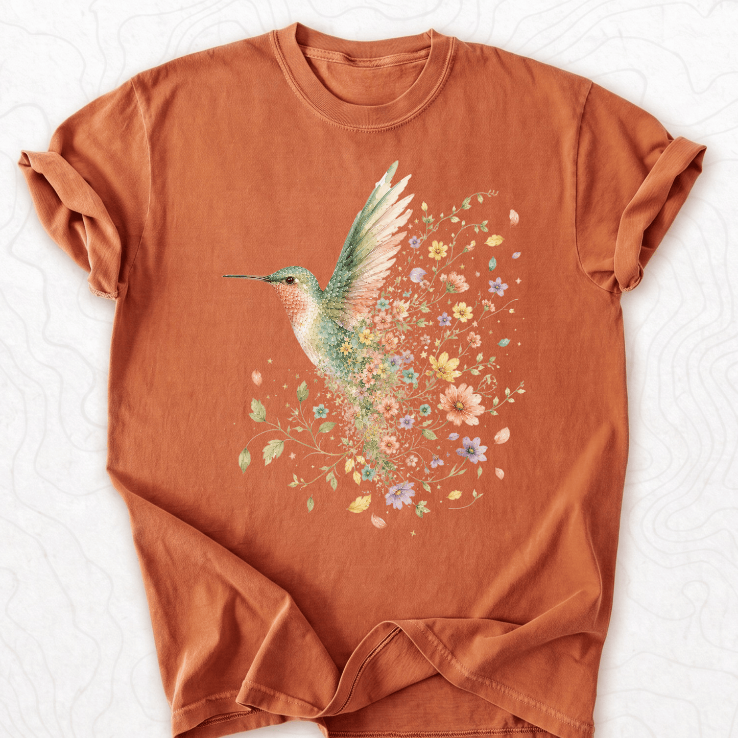 Floral Hummingbird T-shirt