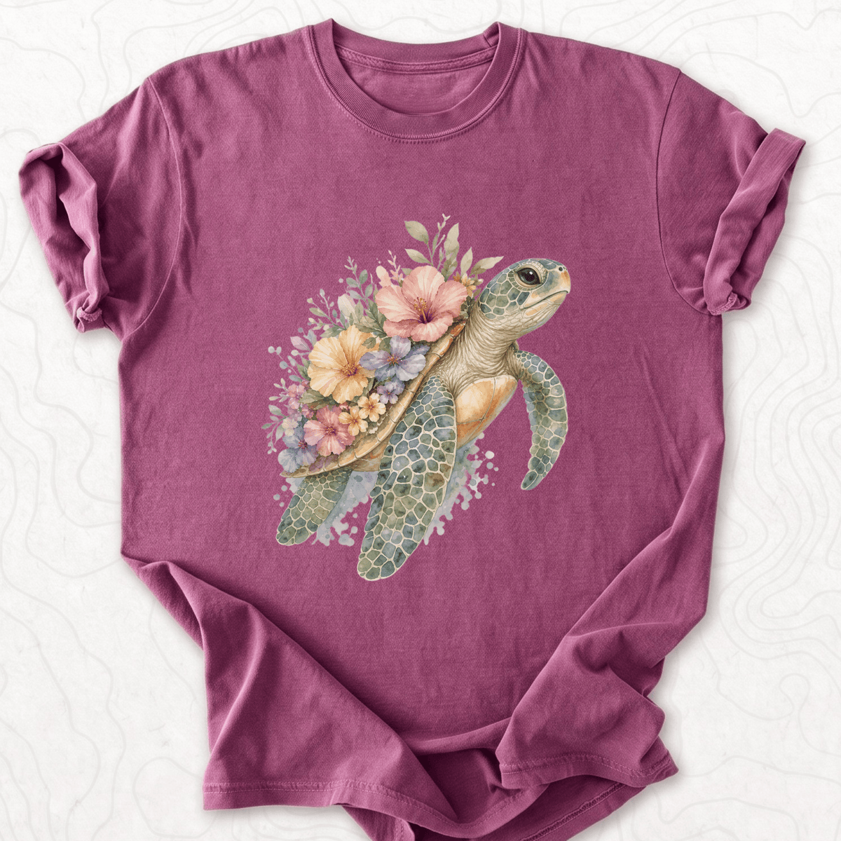 Floral Sea Turtle T-shirt