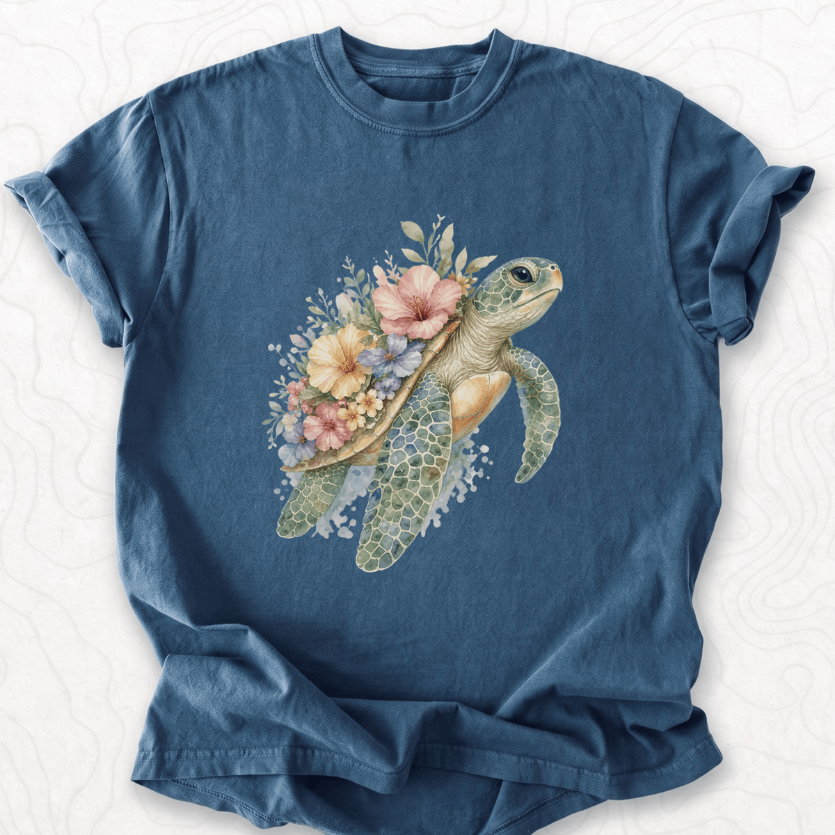 Floral Sea Turtle T-shirt