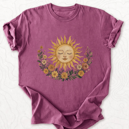Floral Sun Face T-shirt
