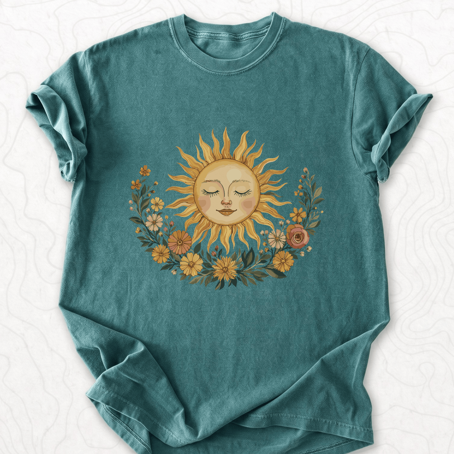 Floral Sun Face T-shirt