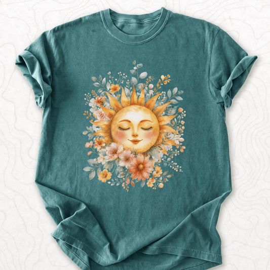 Floral Sun Face T-shirt