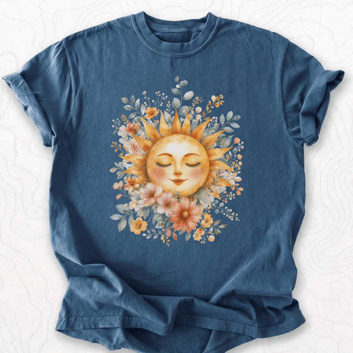 Floral Sun Face T-shirt