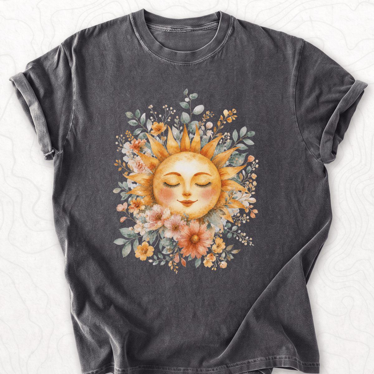 Floral Sun Face T-shirt