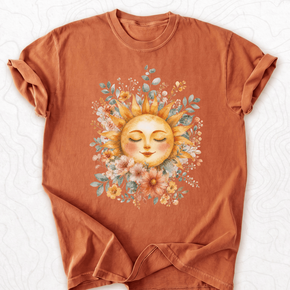 Floral Sun Face T-shirt