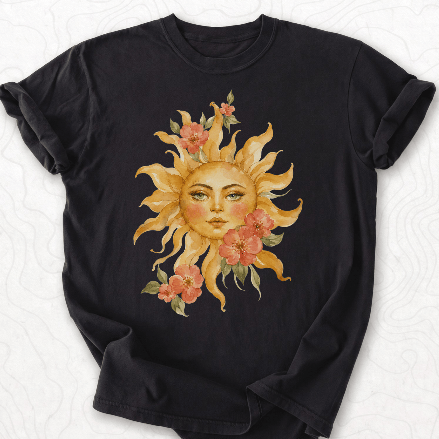 Floral Sun Face T-shirt