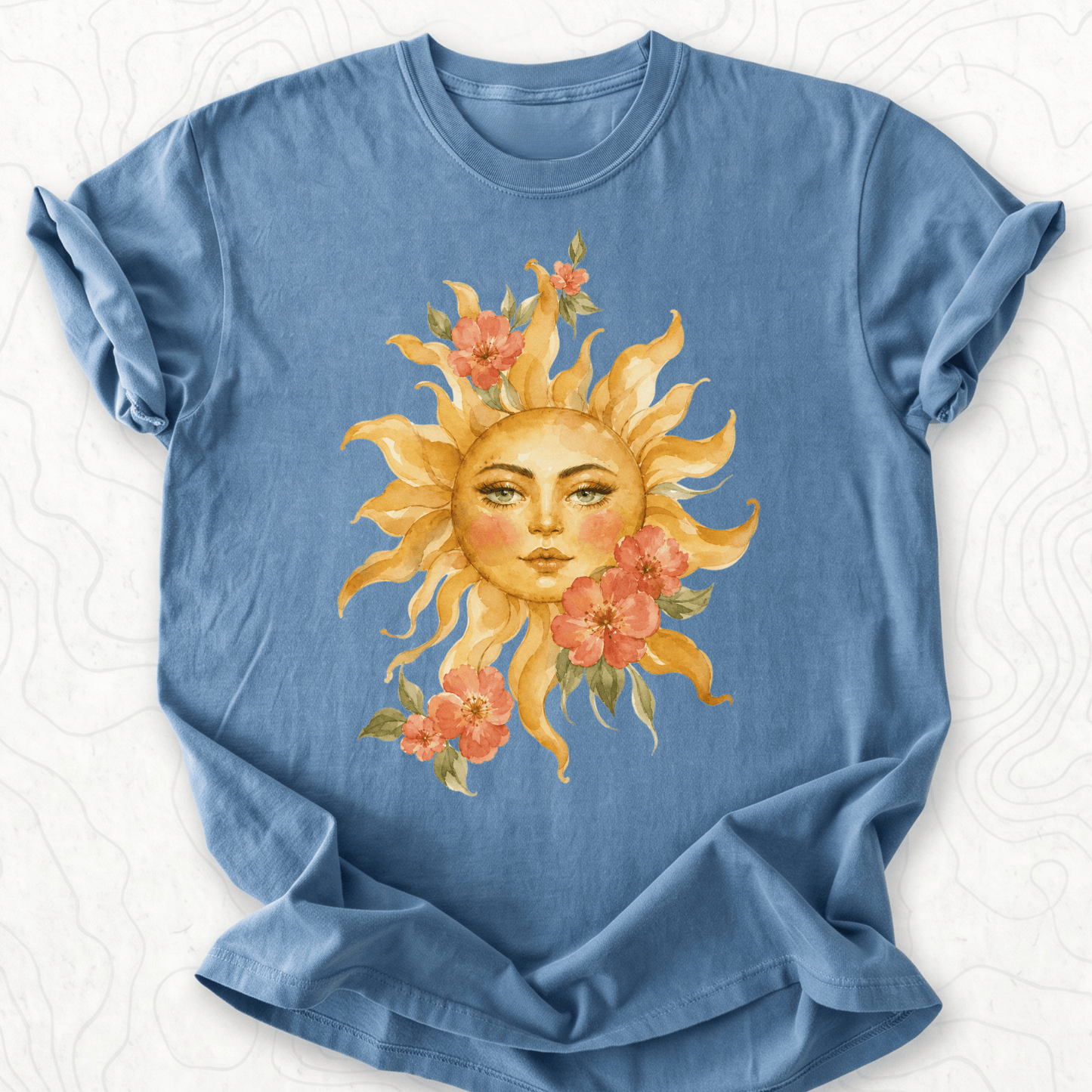 Floral Sun Face T-shirt