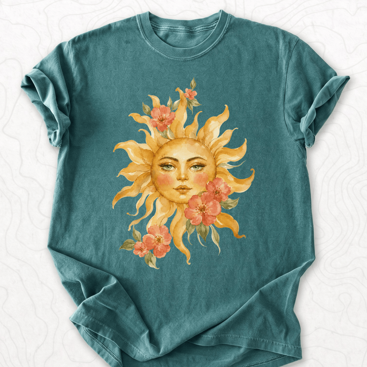 Floral Sun Face T-shirt