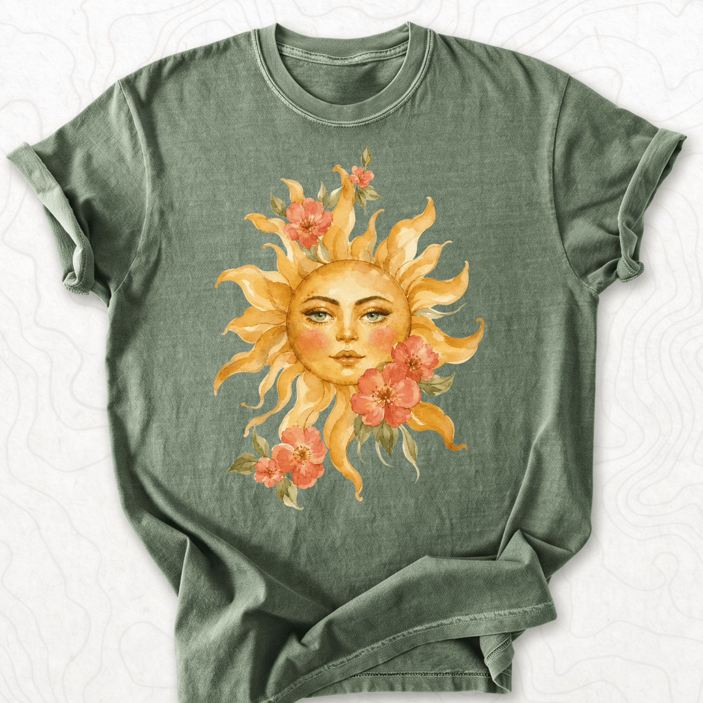 Floral Sun Face T-shirt