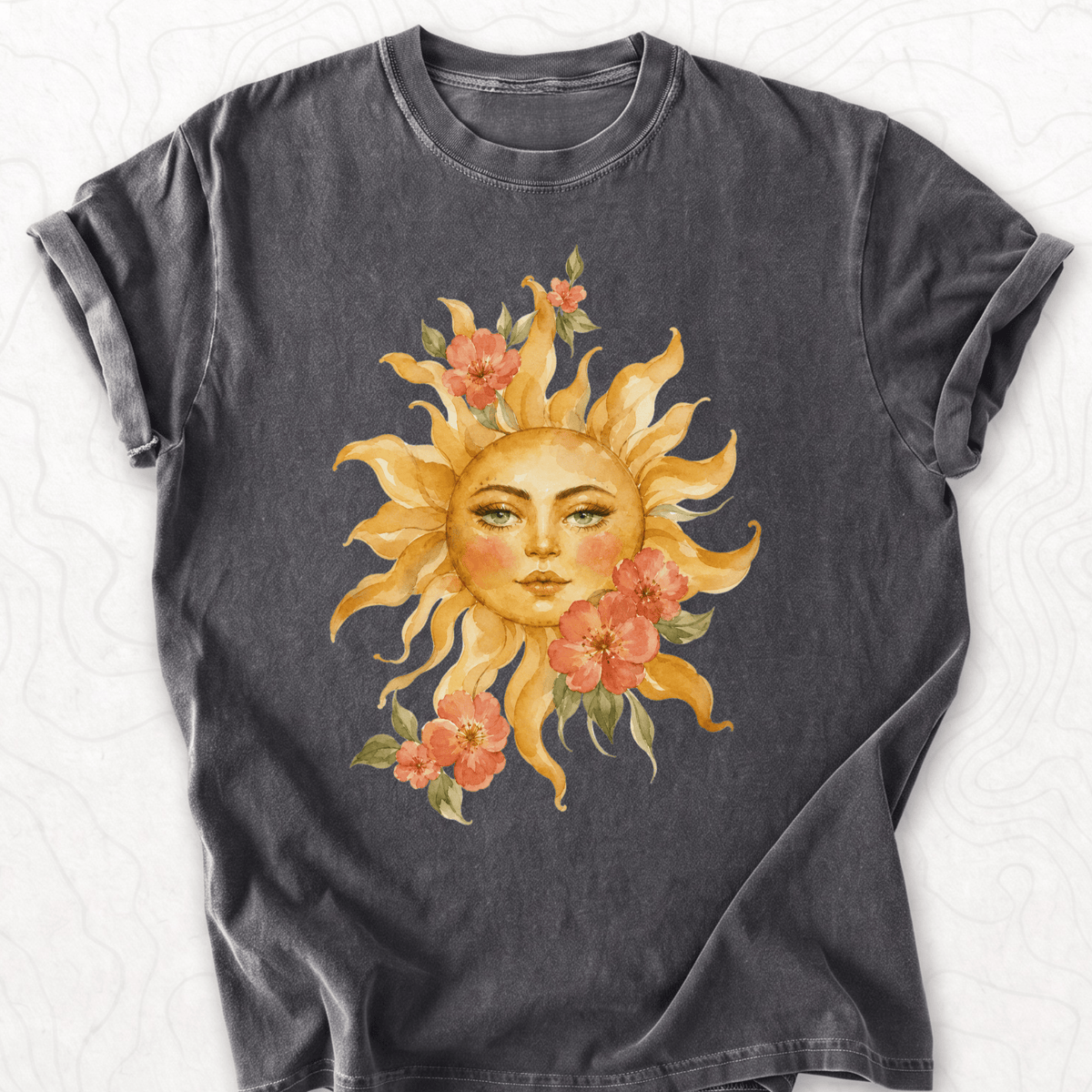 Floral Sun Face T-shirt
