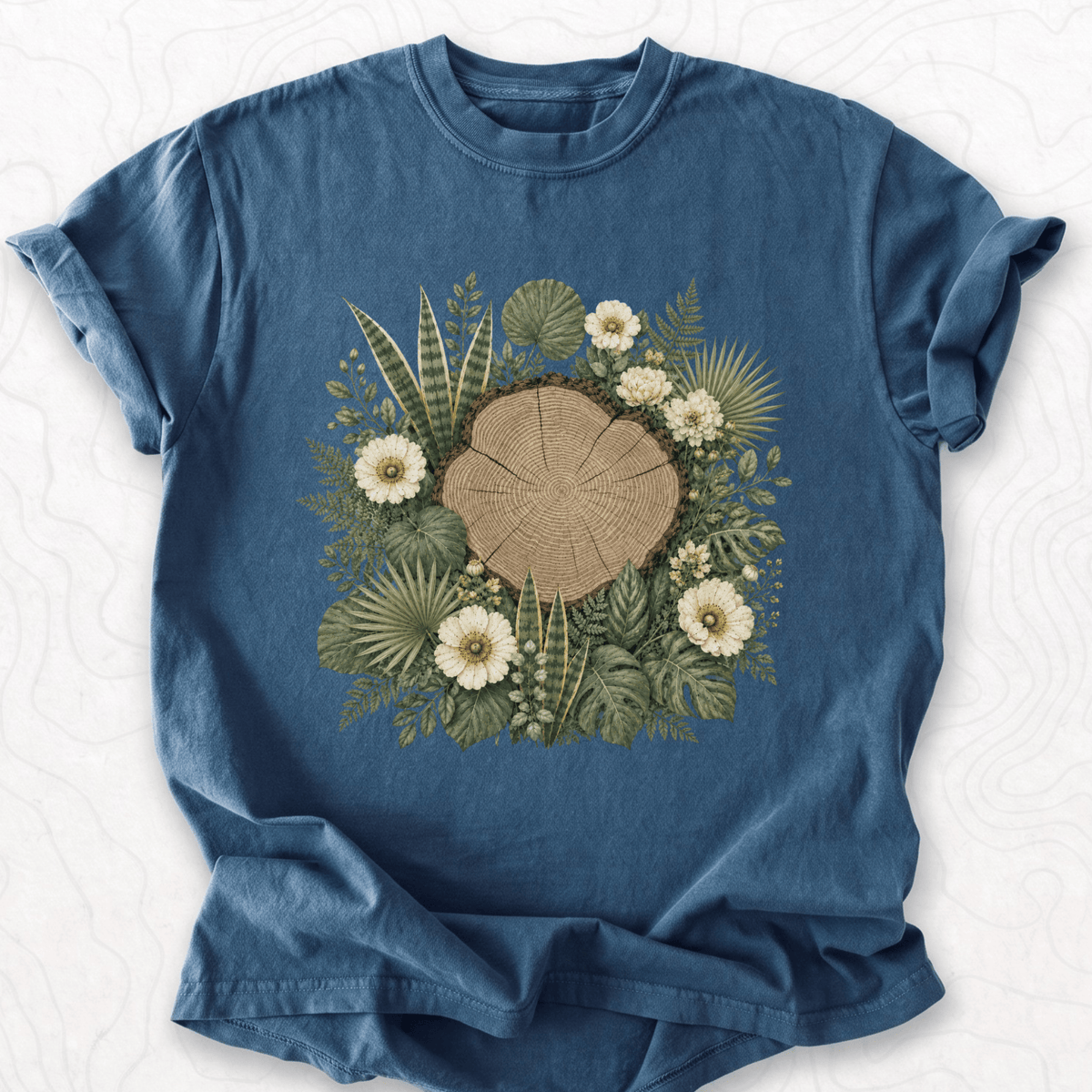 Floral Tree Stump T-shirt