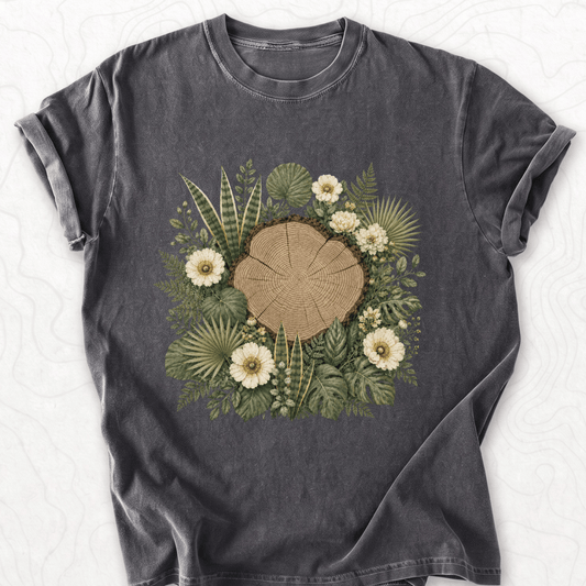 Floral Tree Stump T-shirt