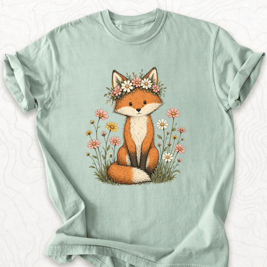 Flower Crown Fox T-shirt
