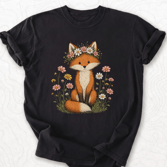 Flower Crown Fox T-shirt