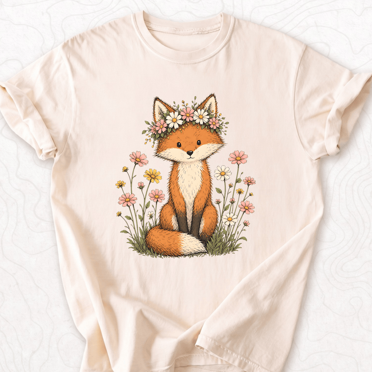 Flower Crown Fox T-shirt