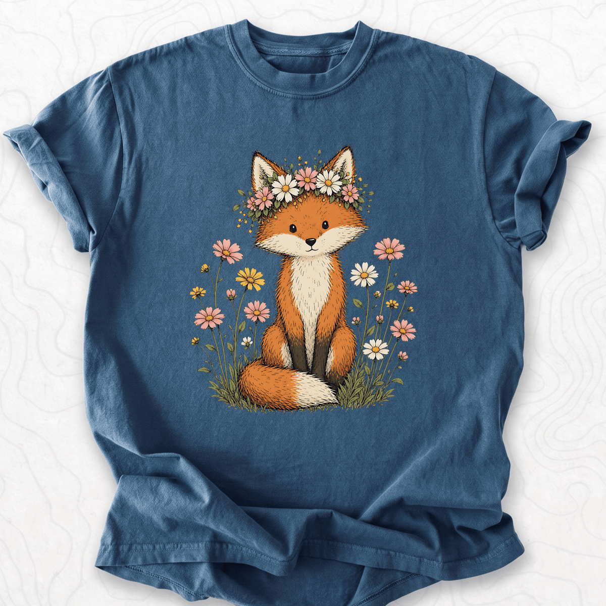 Flower Crown Fox T-shirt