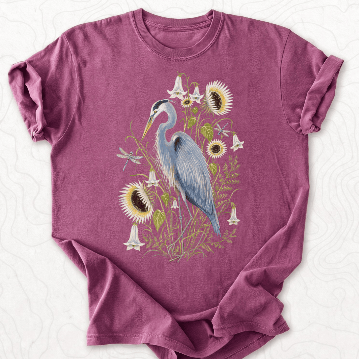 Heron Wildflowers T-shirt