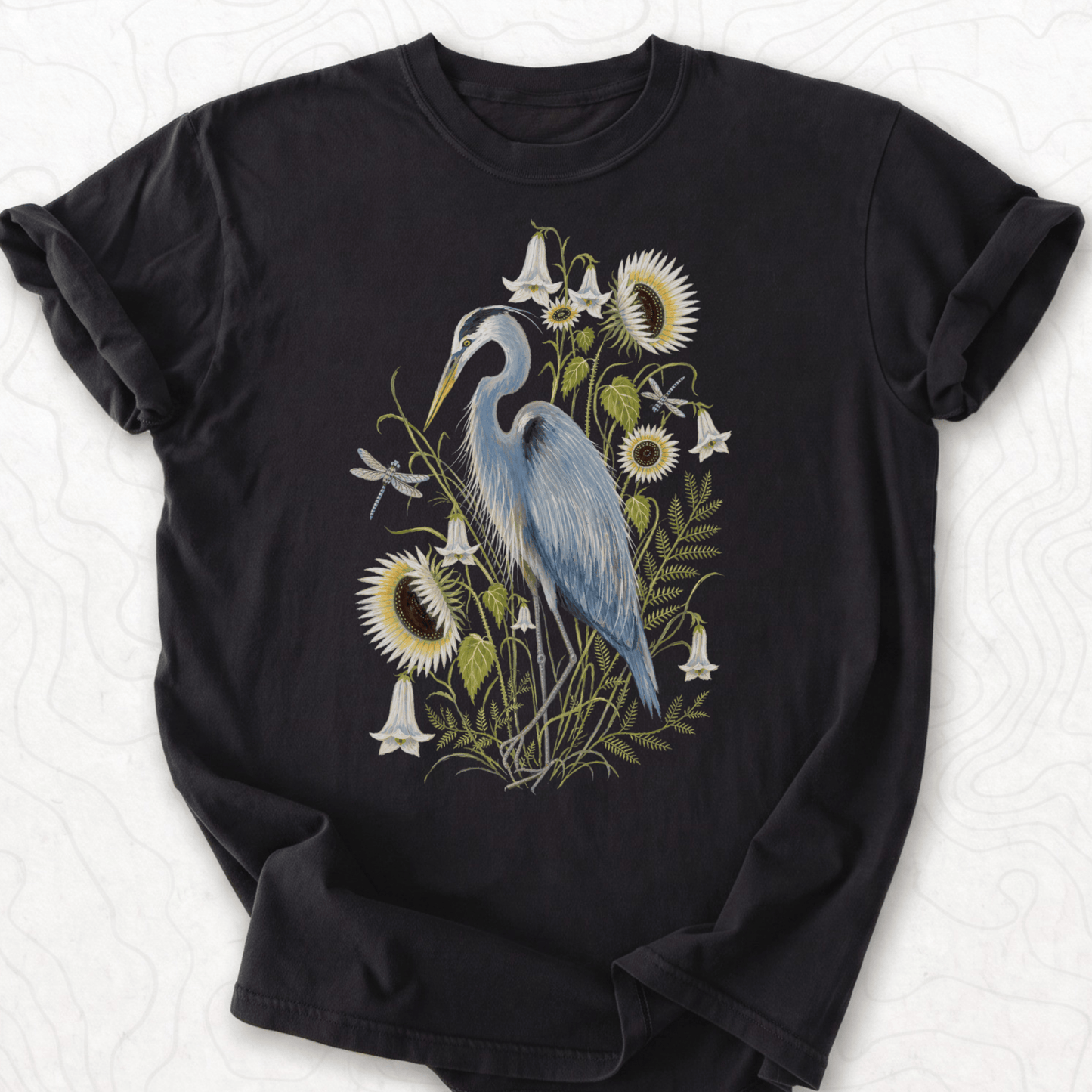 Heron Wildflowers T-shirt