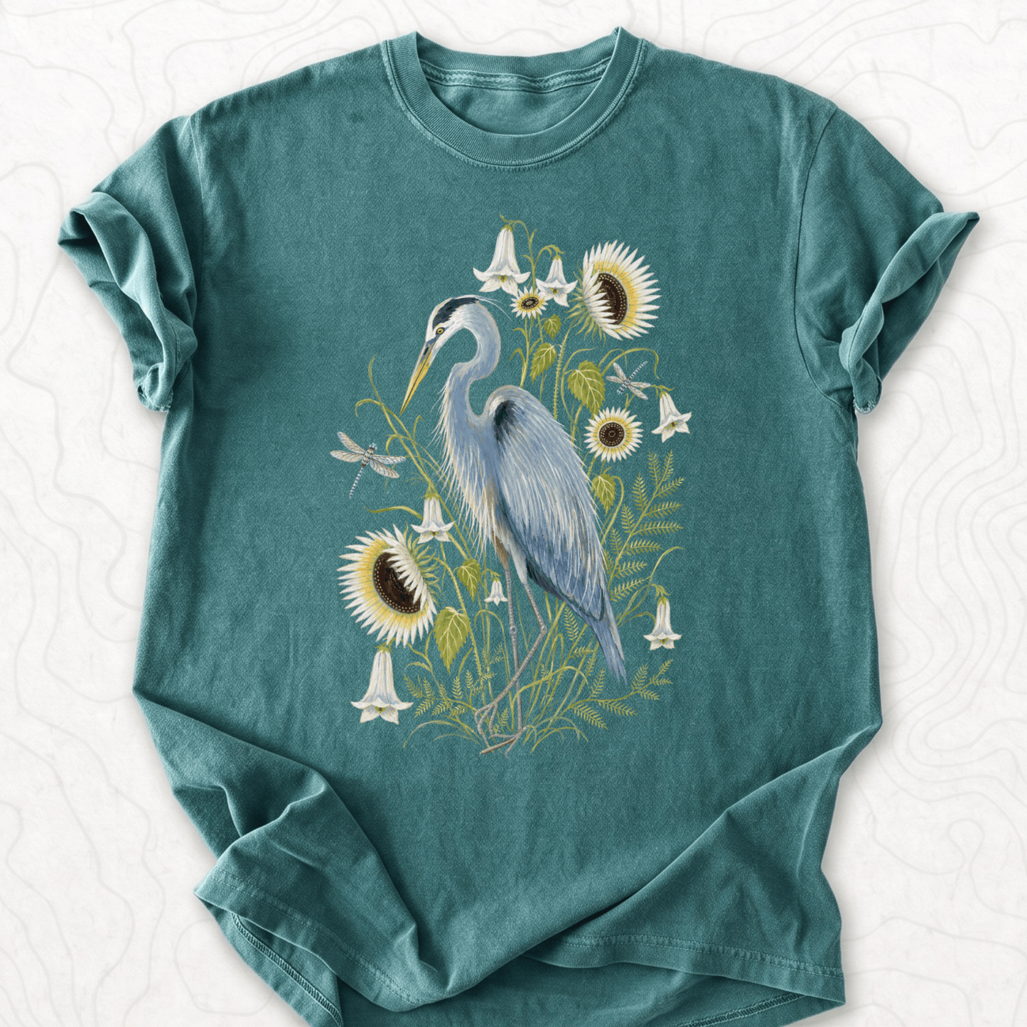 Heron Wildflowers T-shirt