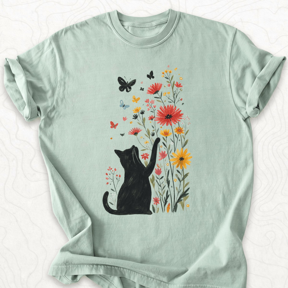 Black Cat Garden T-shirt