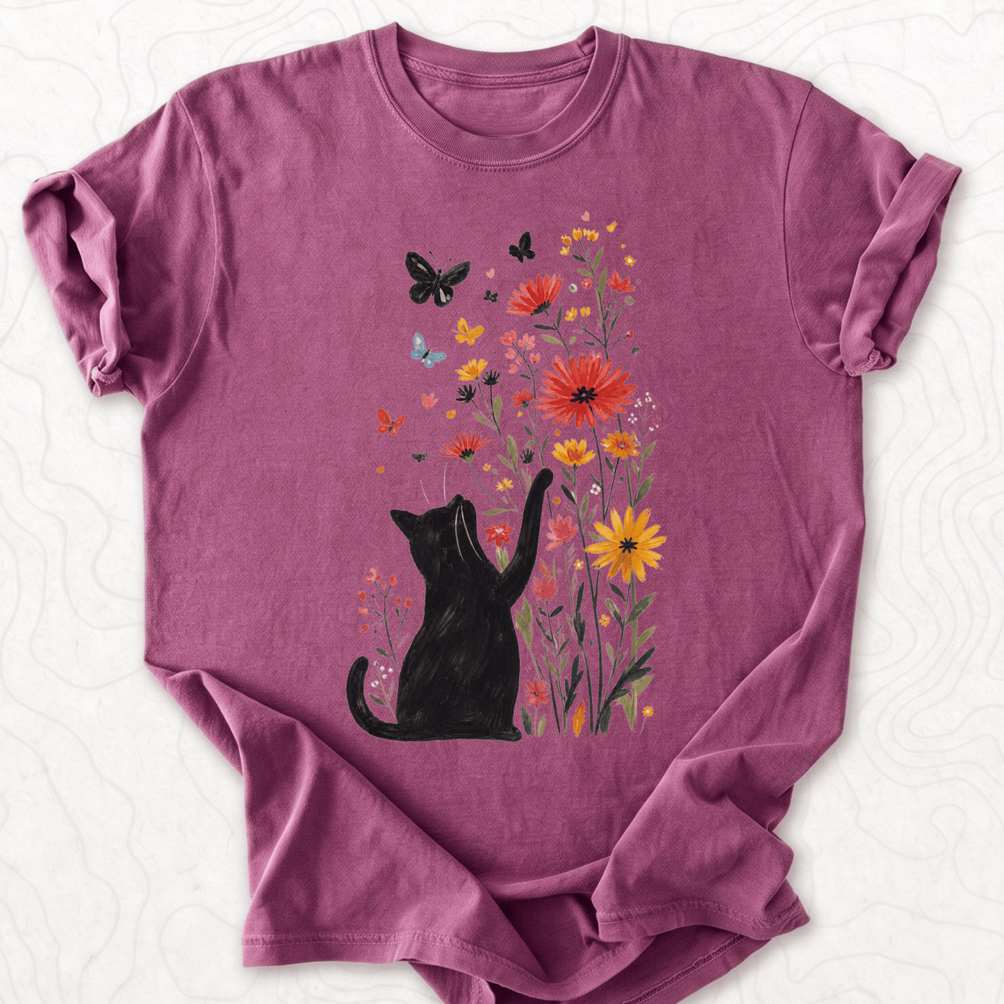 Black Cat Garden T-shirt