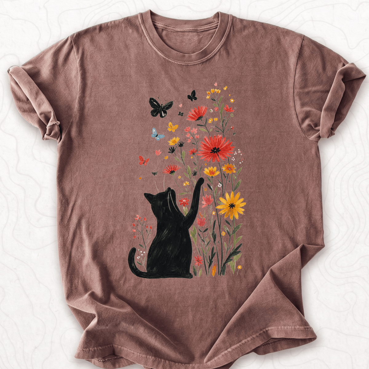 Black Cat Garden T-shirt