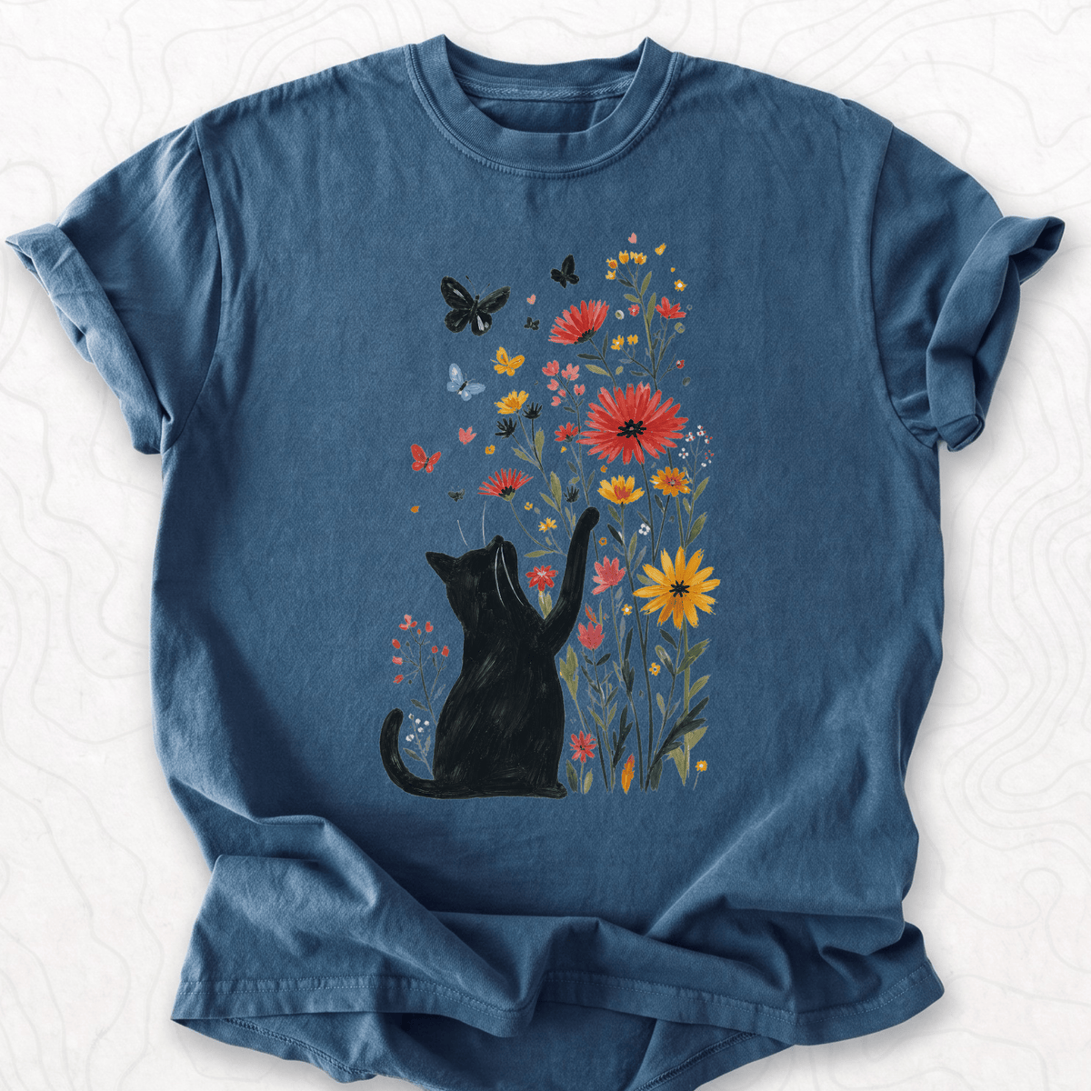 Black Cat Garden T-shirt