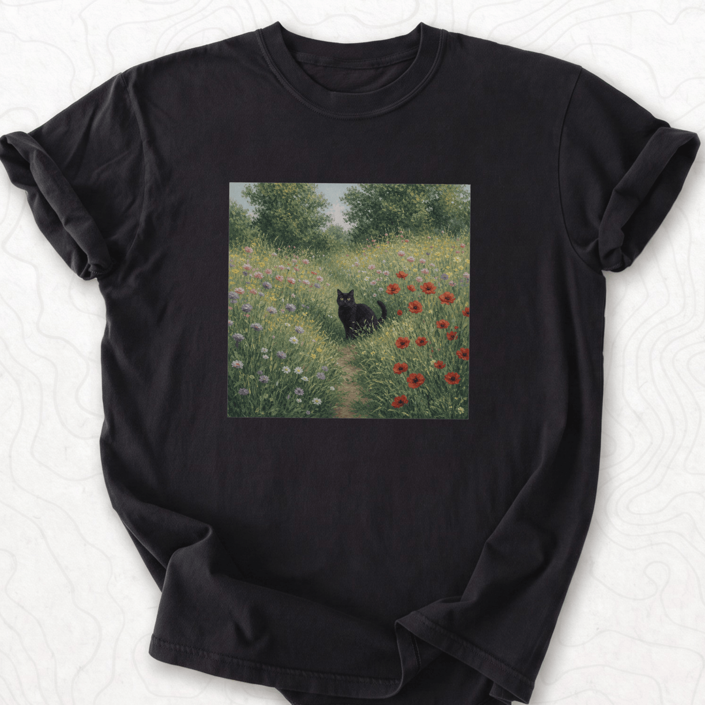 Black Cat Meadow T-shirt