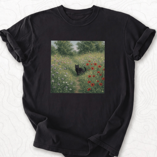 Black Cat Meadow T-shirt