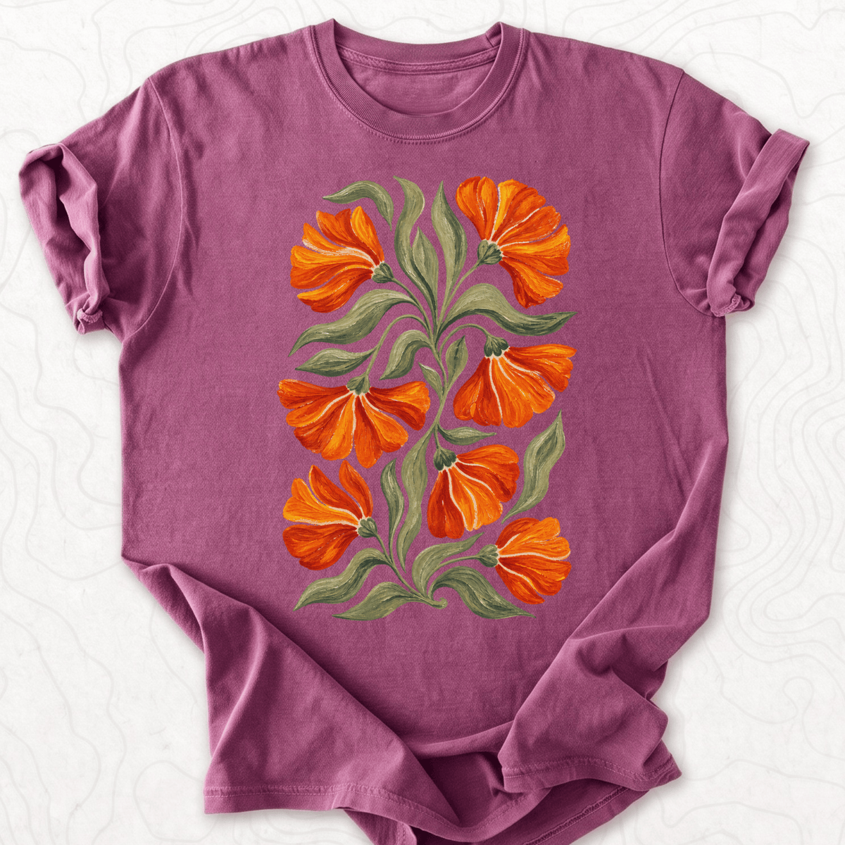 Orange Floral T-shirt