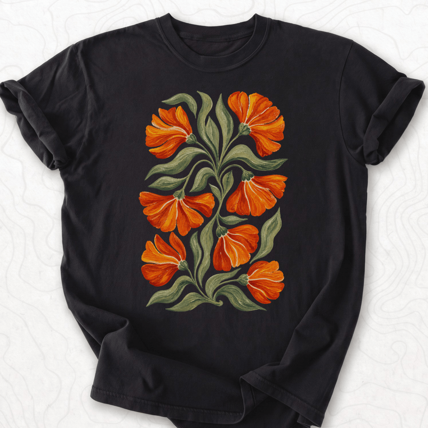 Orange Floral T-shirt