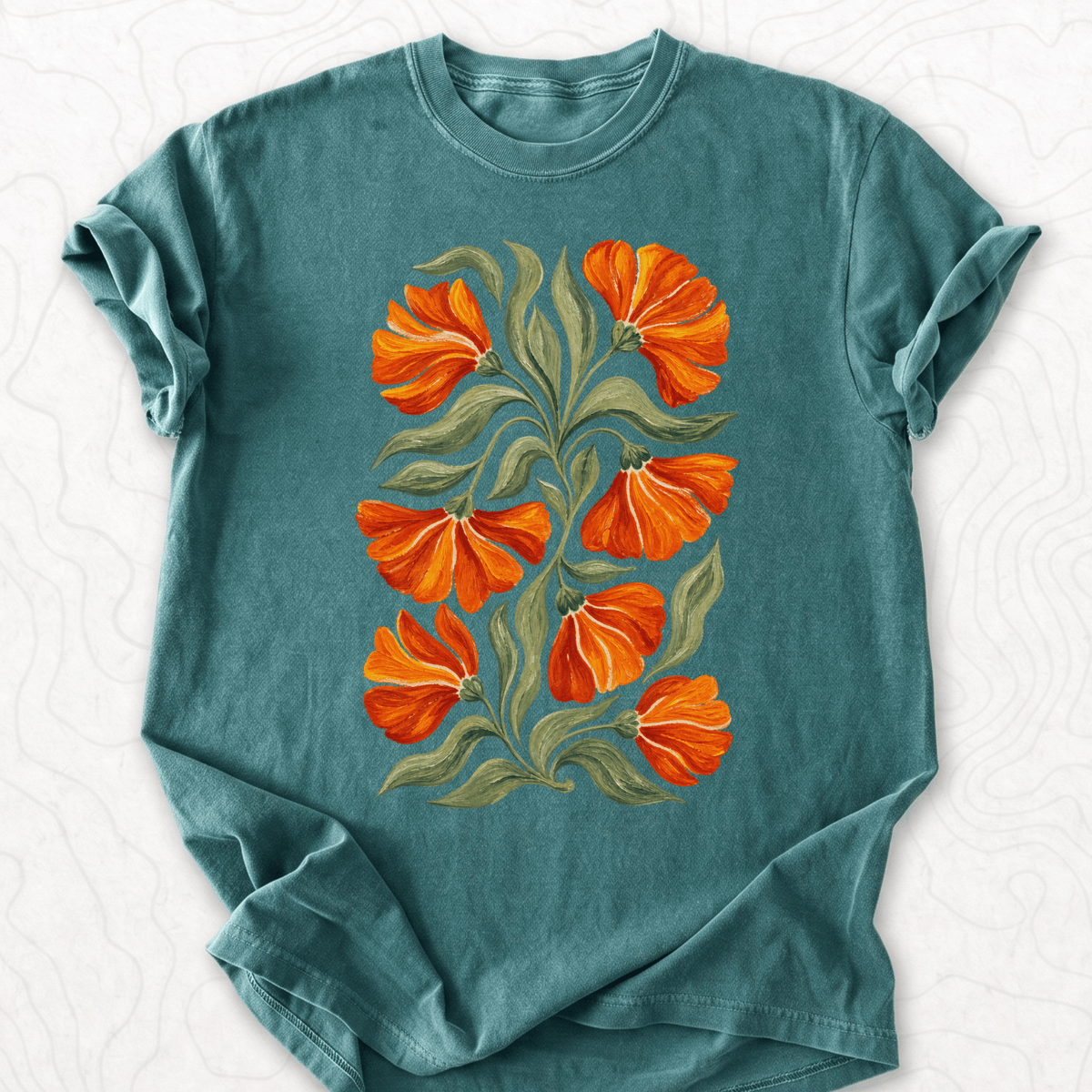 Orange Floral T-shirt