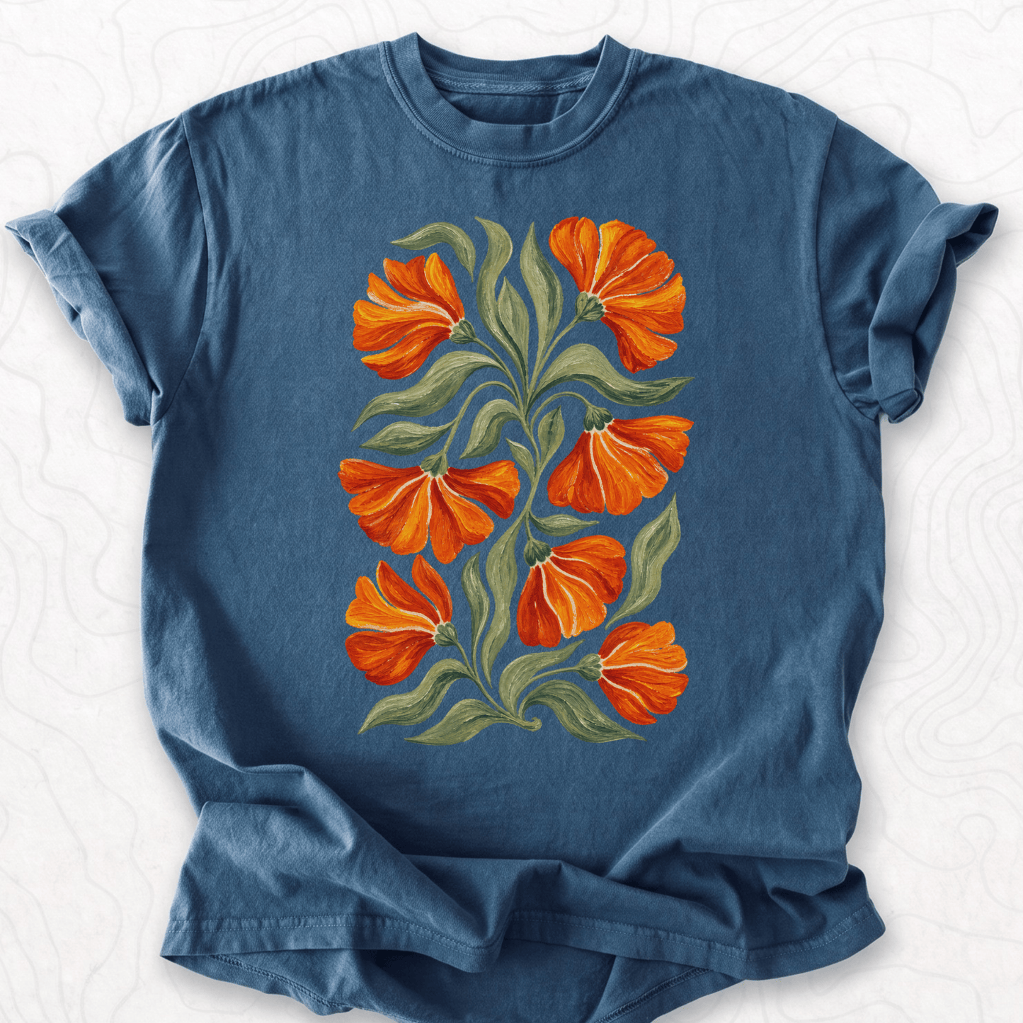 Orange Floral T-shirt