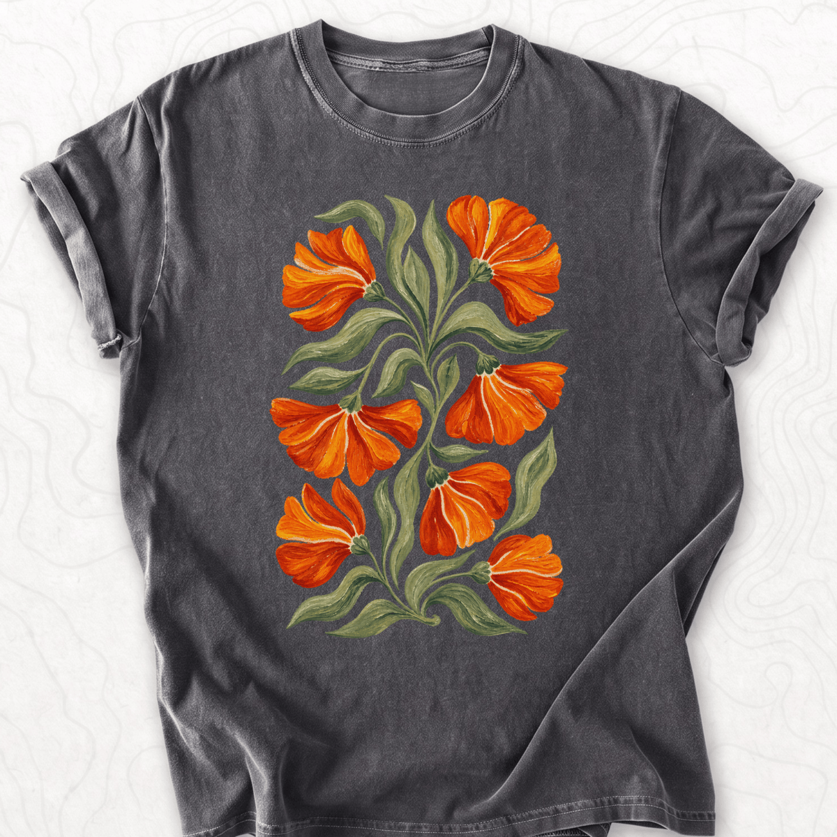 Orange Floral T-shirt