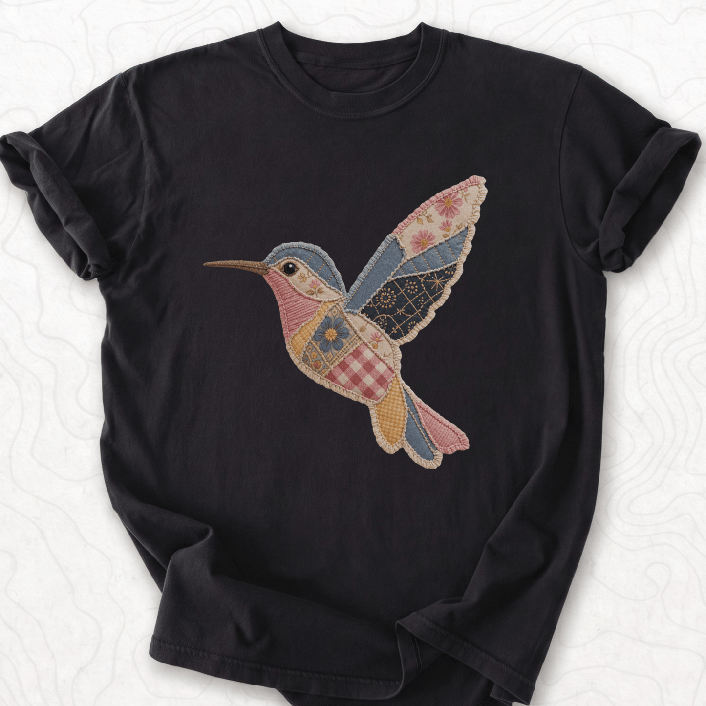 Faux Patchwork Hummingbird T-shirt