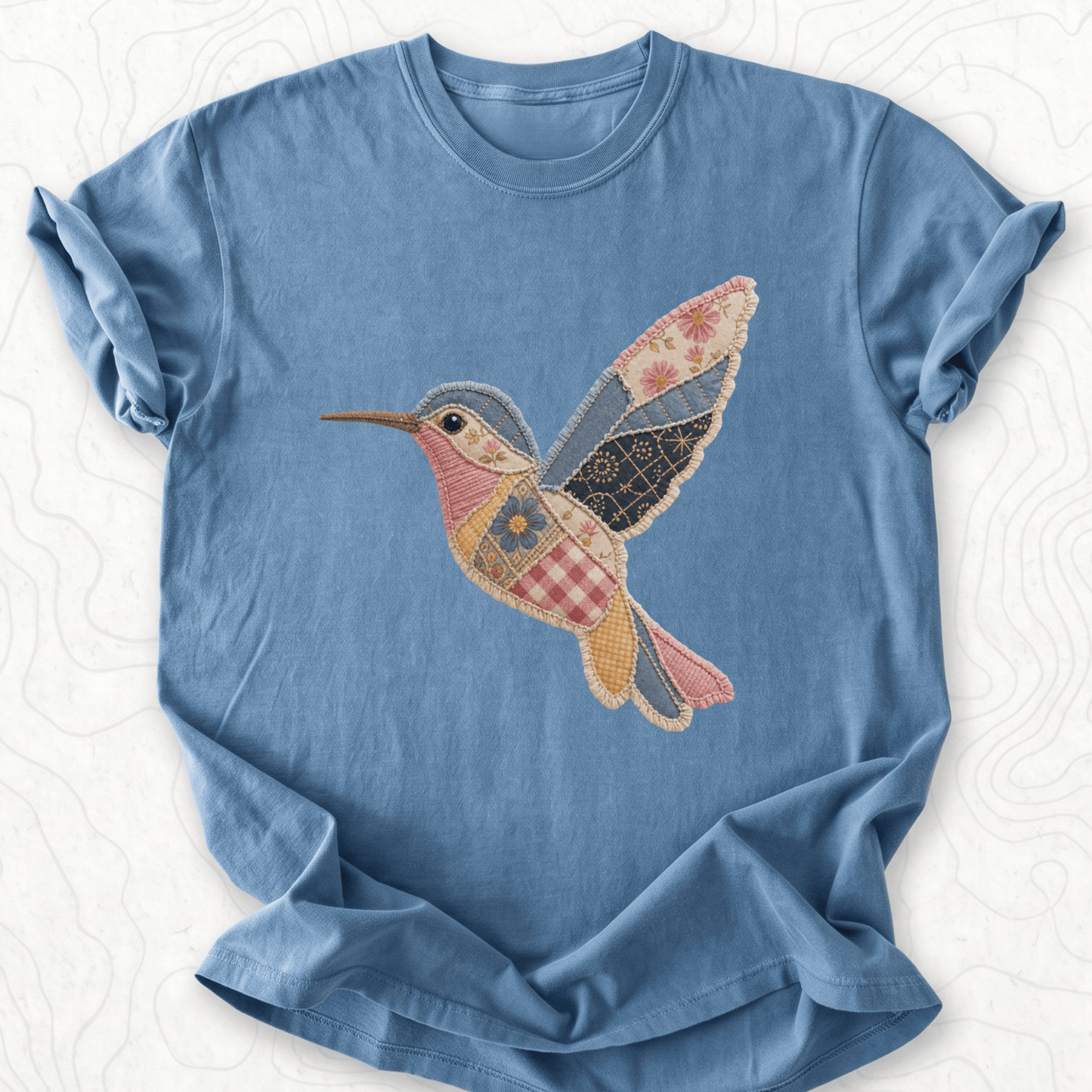 Faux Patchwork Hummingbird T-shirt