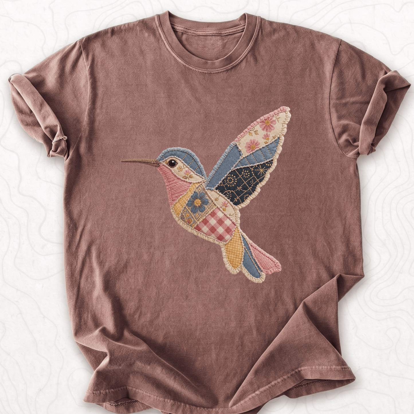Faux Patchwork Hummingbird T-shirt