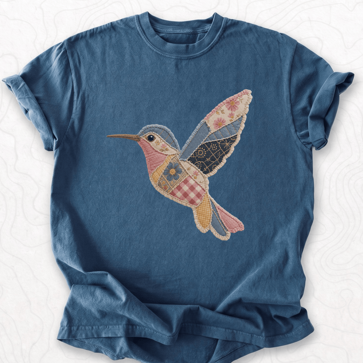 Faux Patchwork Hummingbird T-shirt