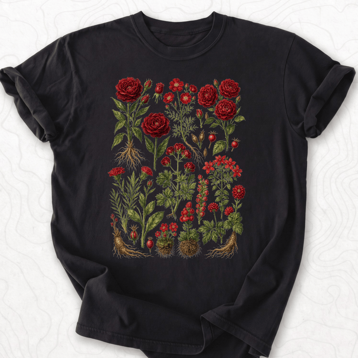 Red Roses Botanical T-shirt