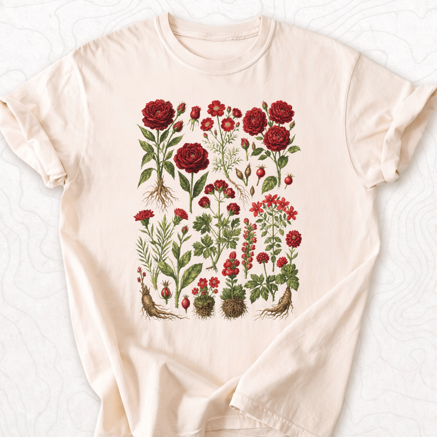 Red Roses Botanical T-shirt