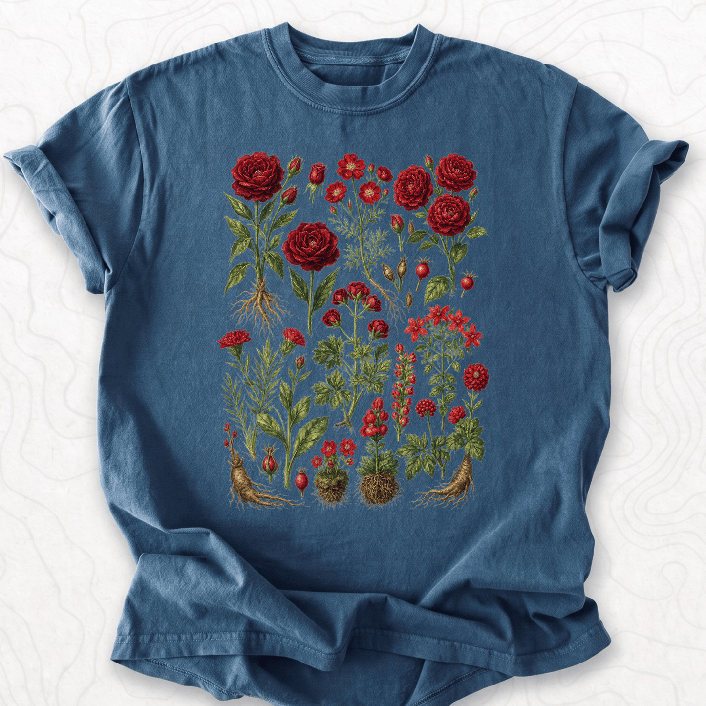 Red Roses Botanical T-shirt