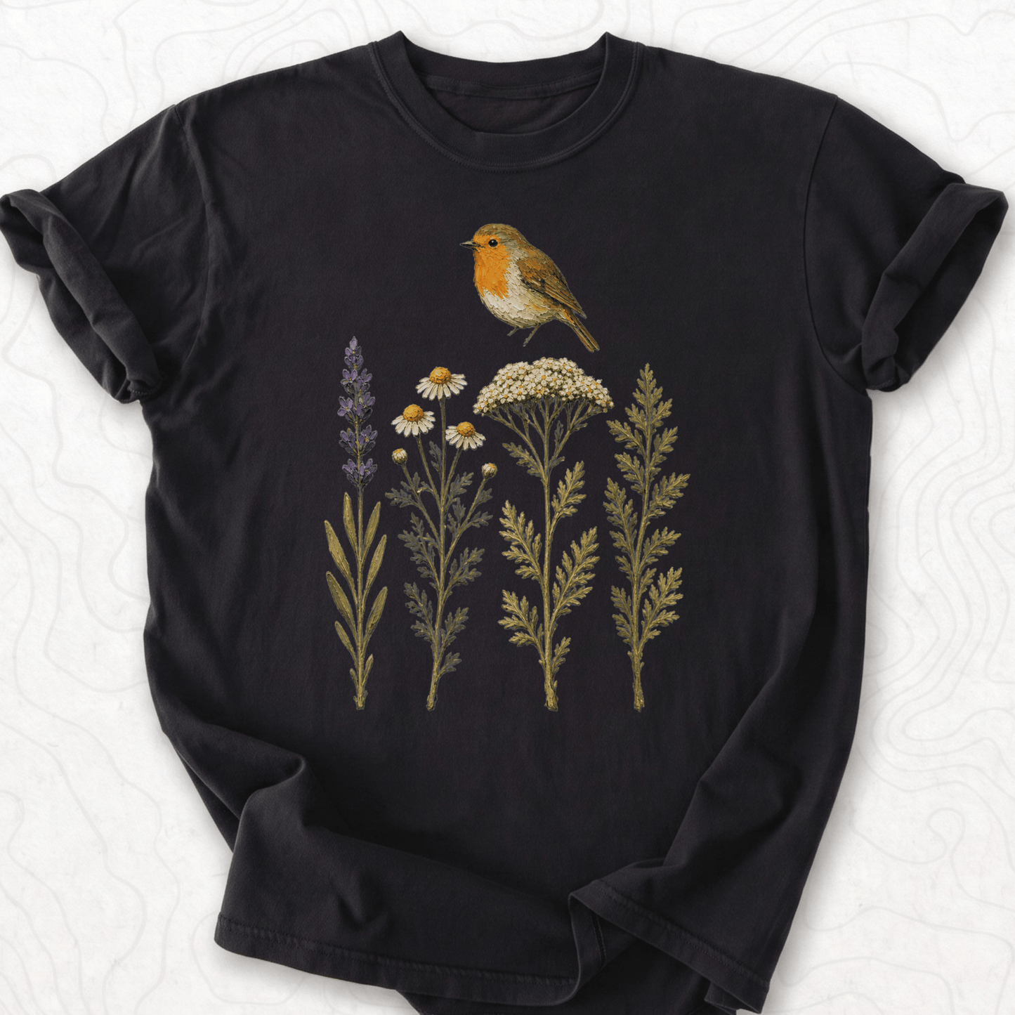 Robin Wildflowers T-shirt