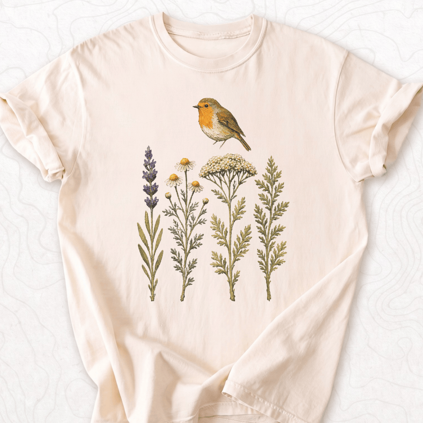 Robin Wildflowers T-shirt