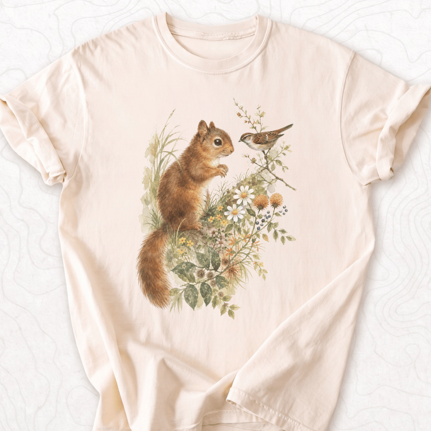 Squirrel Sparrow T-shirt