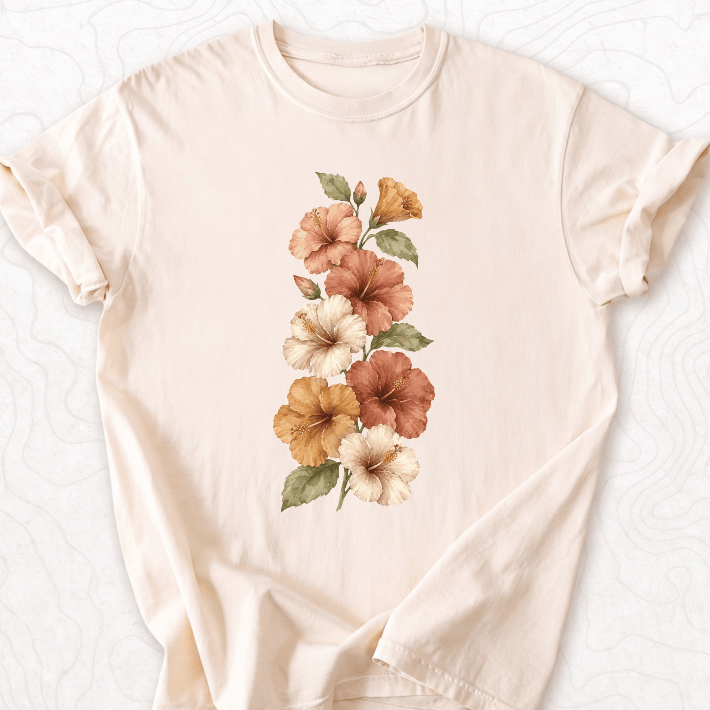 Vintage Hibiscus Flowers T-shirt