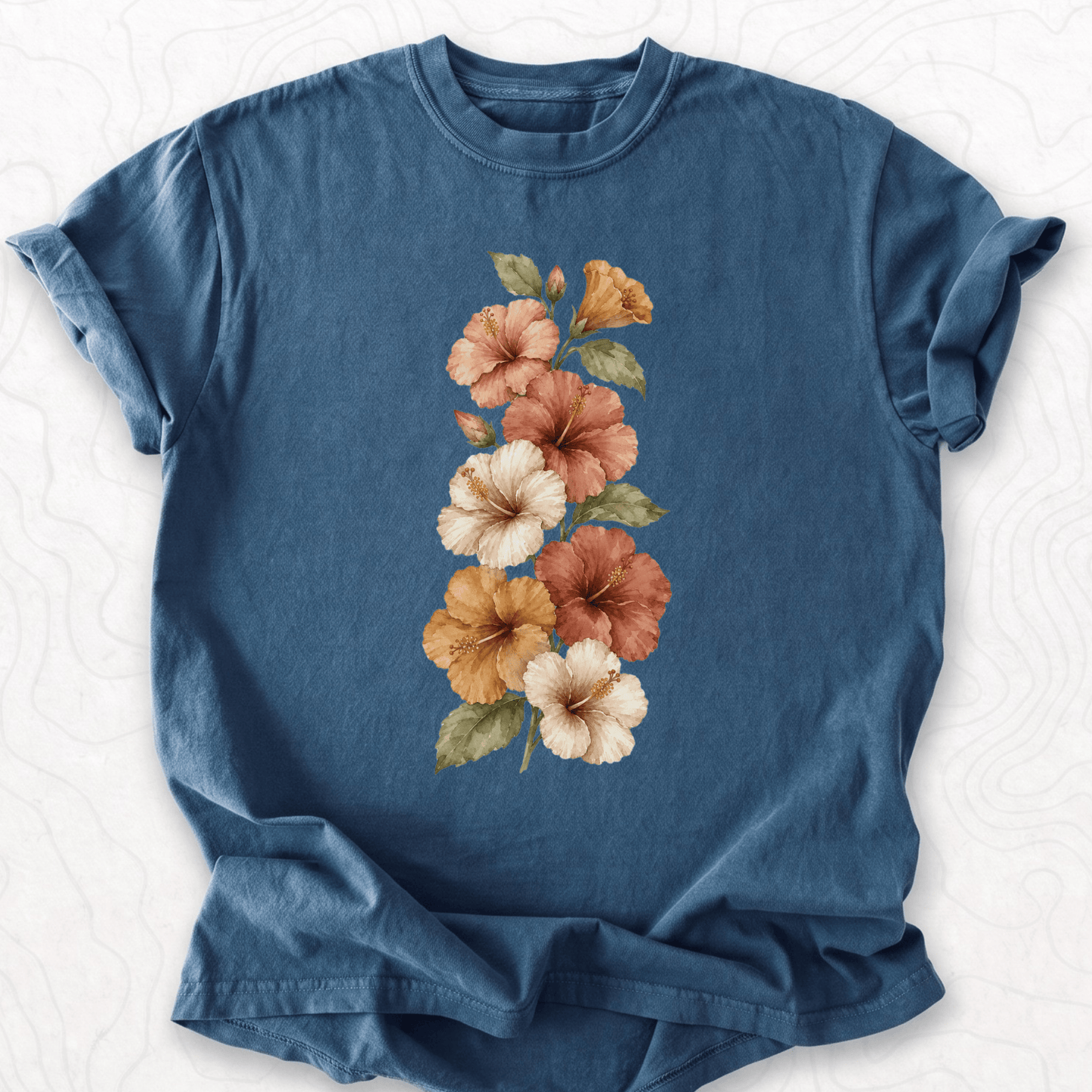 Vintage Hibiscus Flowers T-shirt