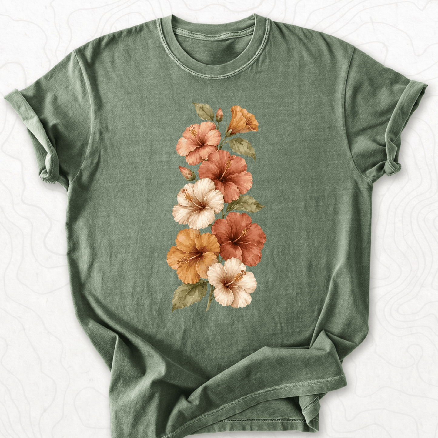 Vintage Hibiscus Flowers T-shirt