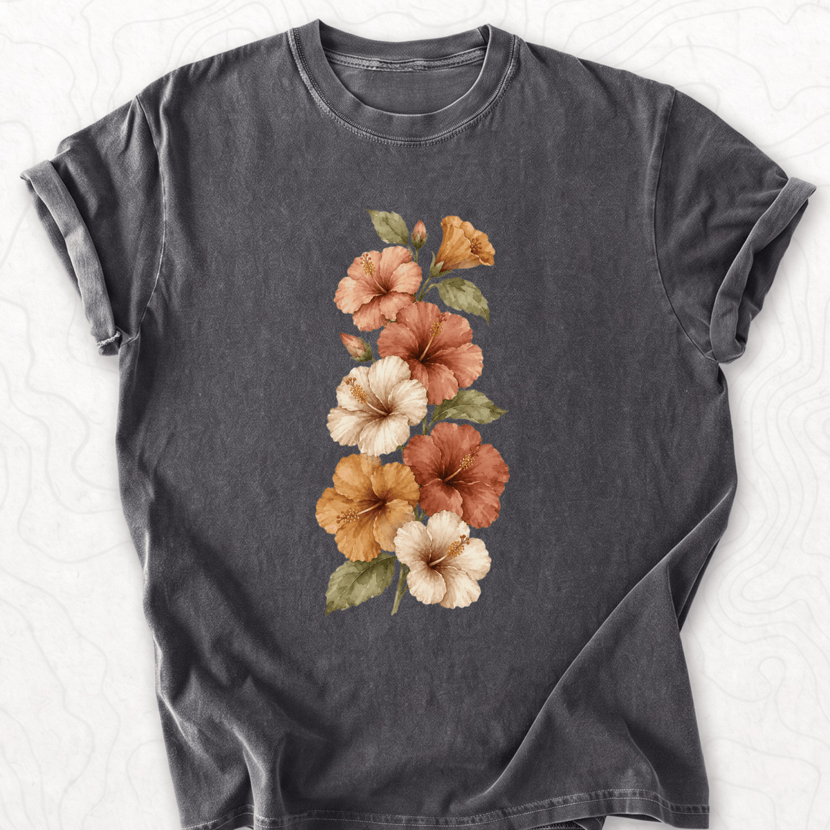 Vintage Hibiscus Flowers T-shirt